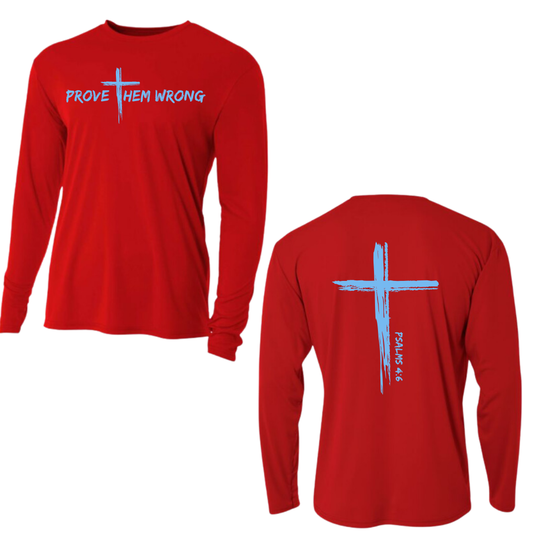 Red Long Sleeve Tee with Cross Back