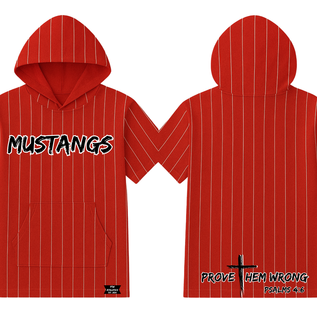Mustangs-Red with White Pinstripes