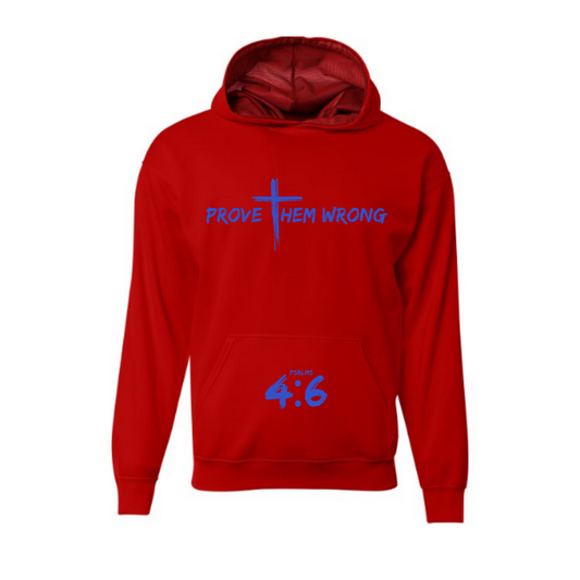 Red Hoodie with Royal Blue