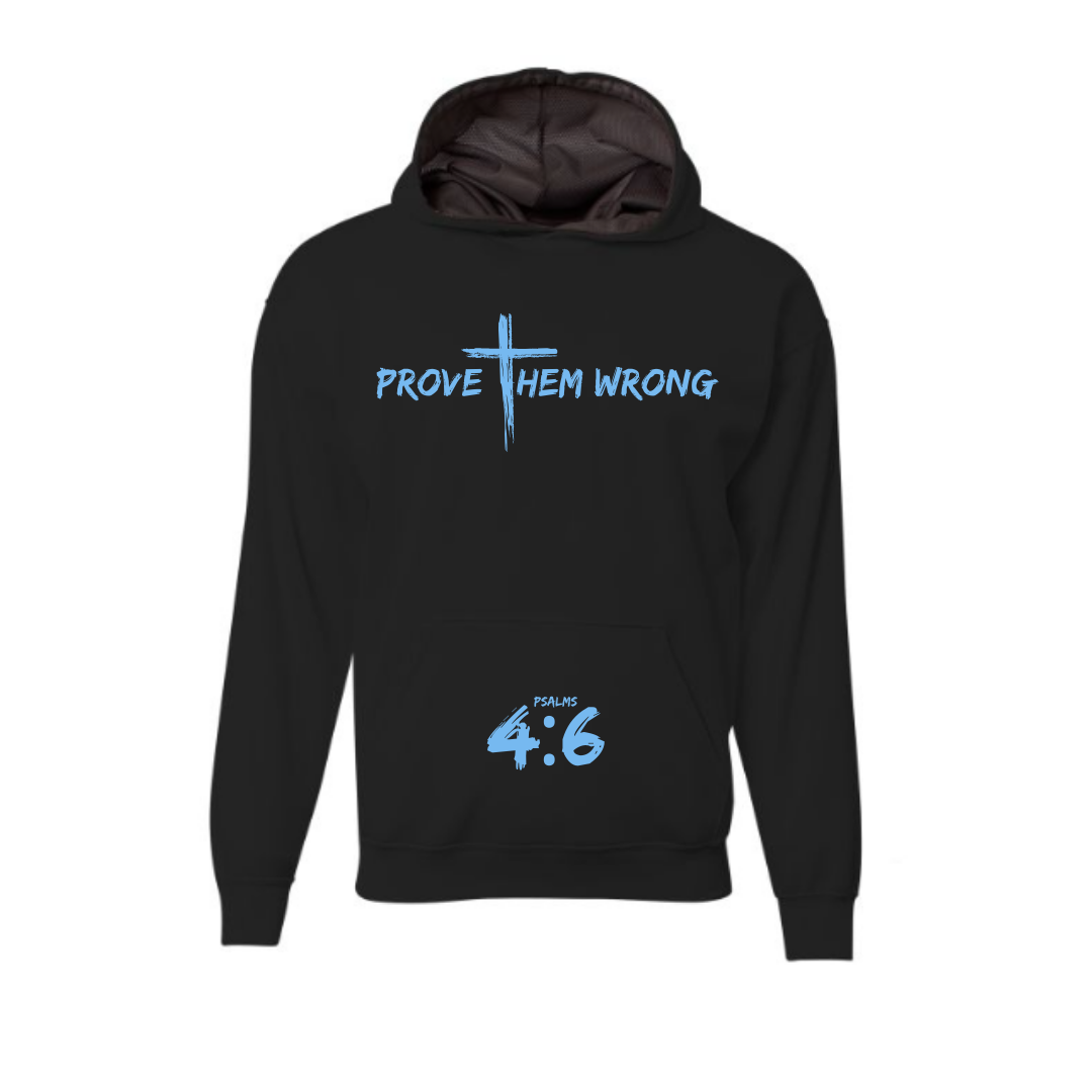 Black Hoodie with Powder Blue