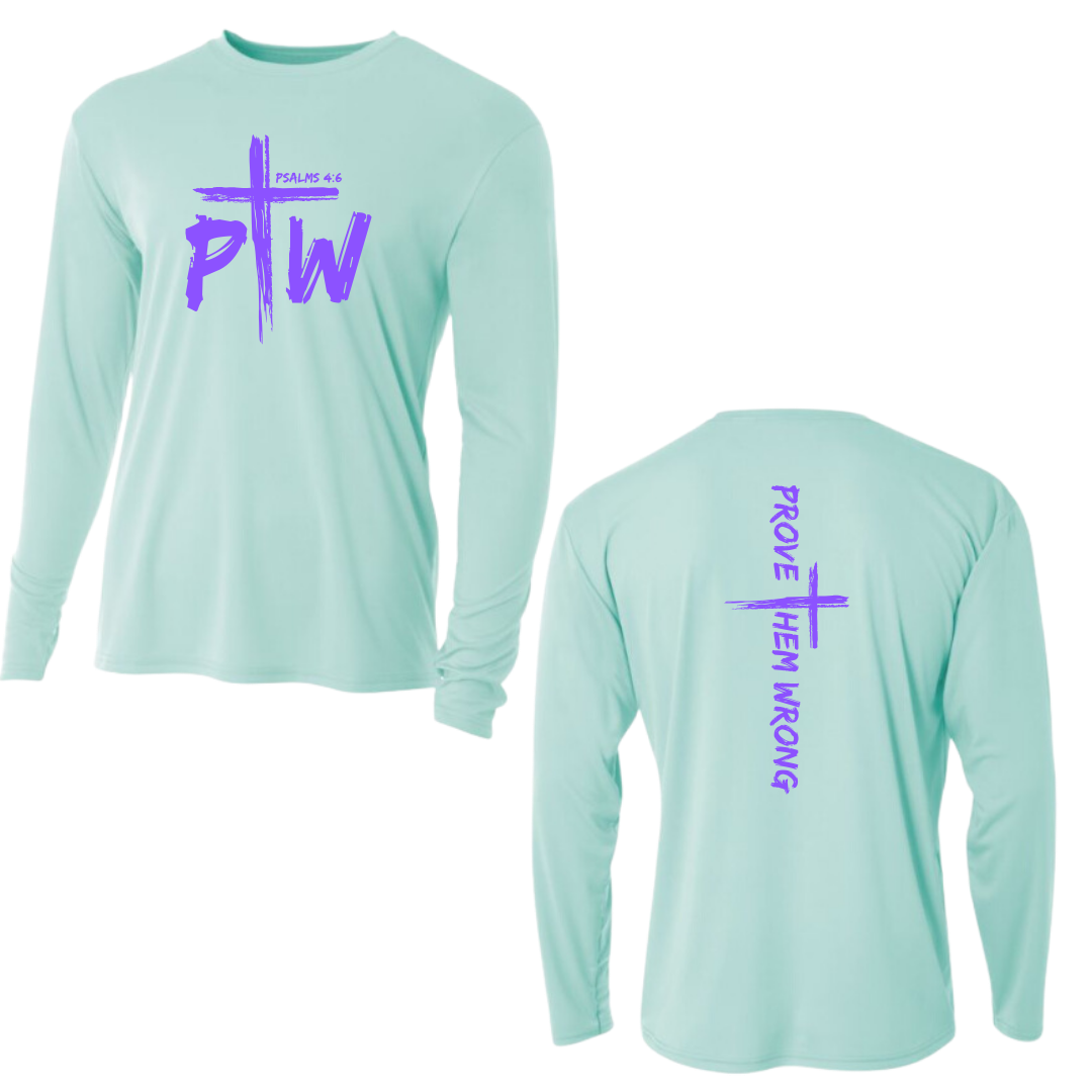 Mint Long Sleeve Tee with Prove Them Wrong Spine