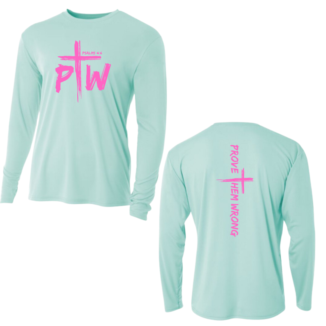 Mint Long Sleeve Tee with Prove Them Wrong Spine