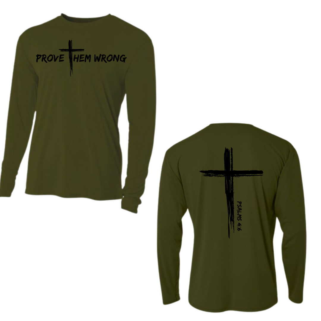 Military Green with Black Long Sleeve Tee