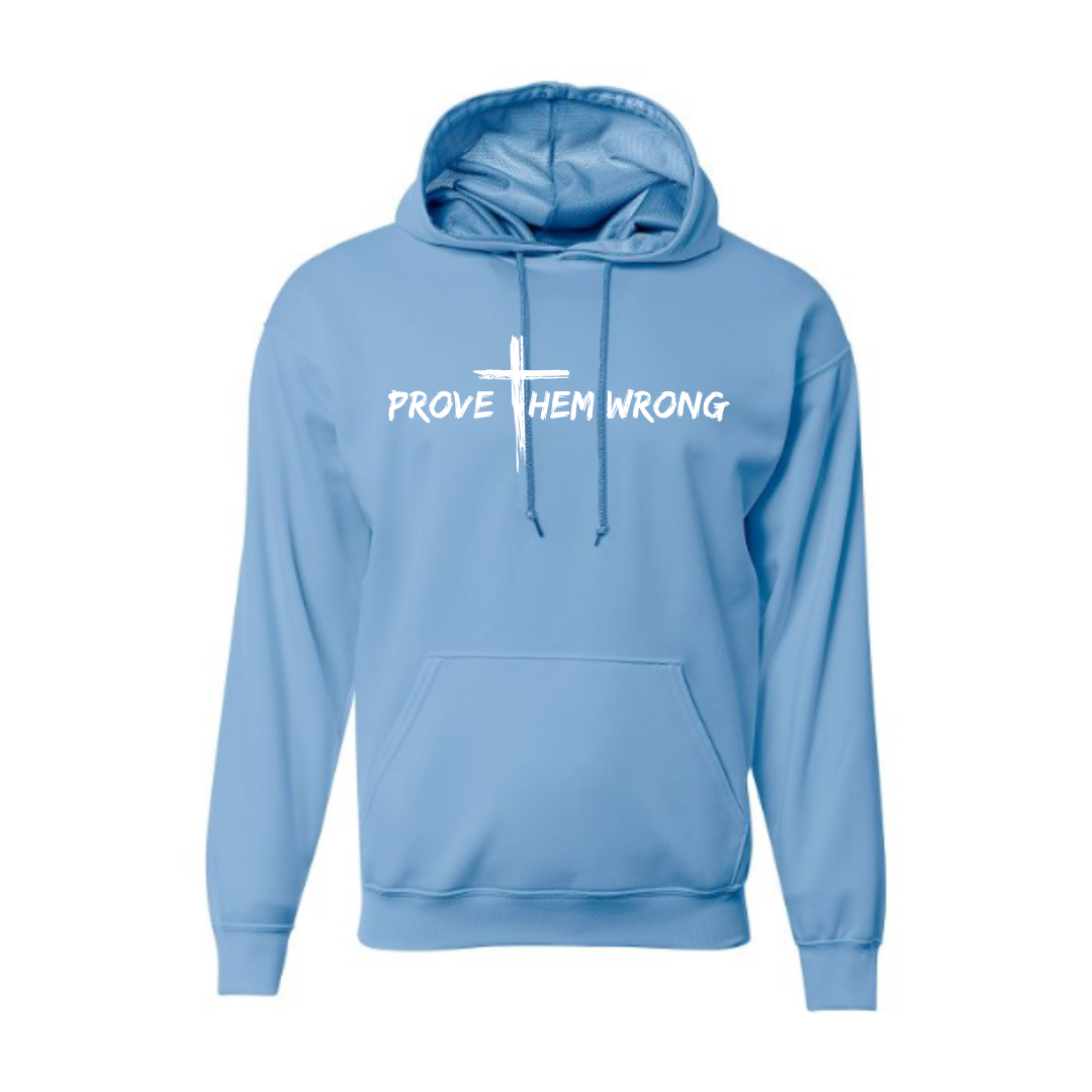 Light Blue Hoodie with White