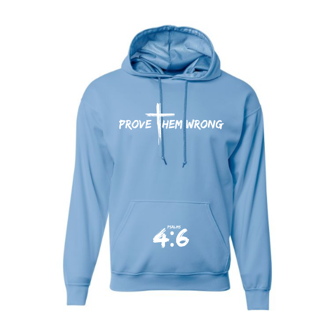 Light Blue Hoodie with White