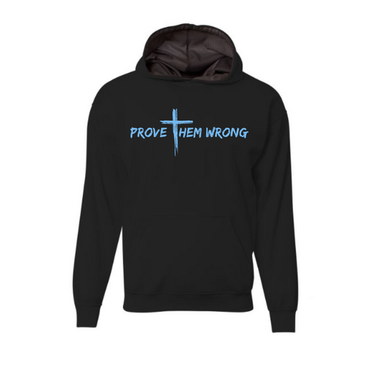 Black Hoodie with Powder Blue