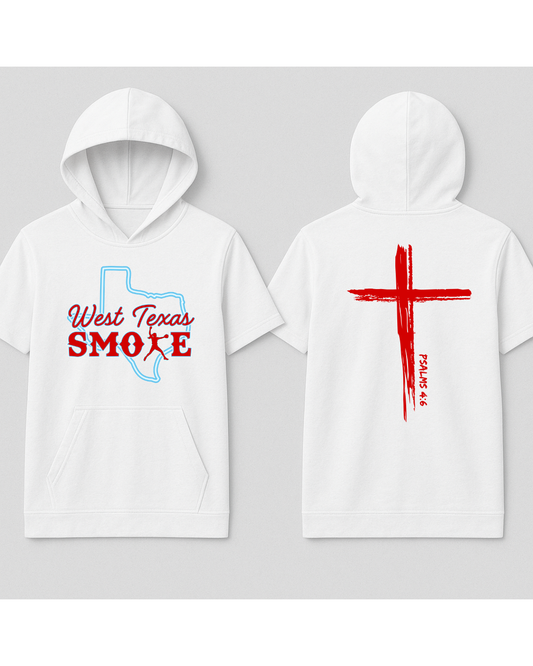 Smoke - White Hooded Short Sleeve Tee (DTF)
