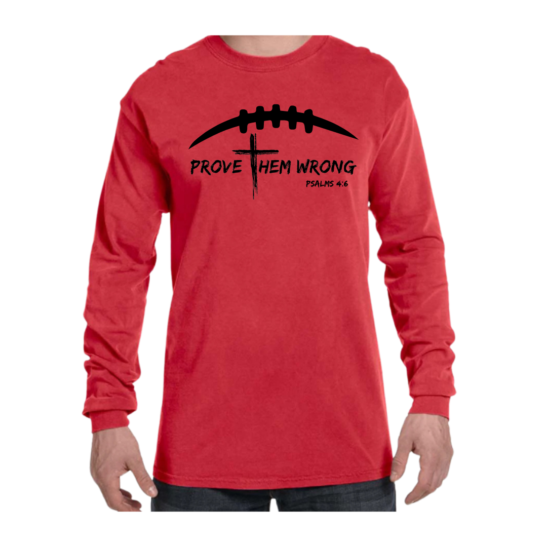 Prove Them Wrong Football - Red Long Sleeve (Cotton)