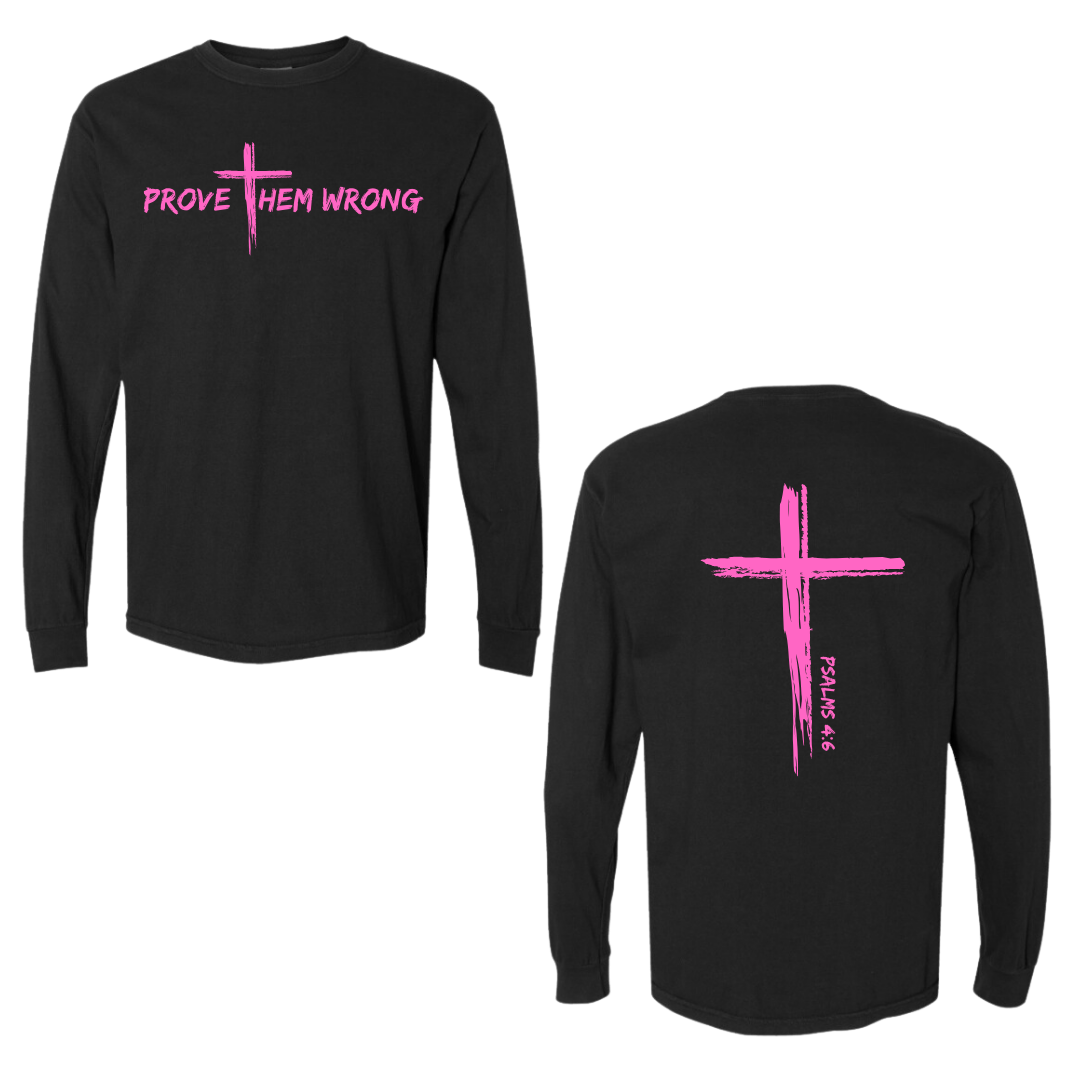 Black Cross Back Cotton Long Sleeve