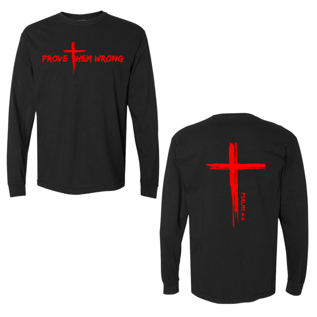 Black Cross Back Cotton Long Sleeve