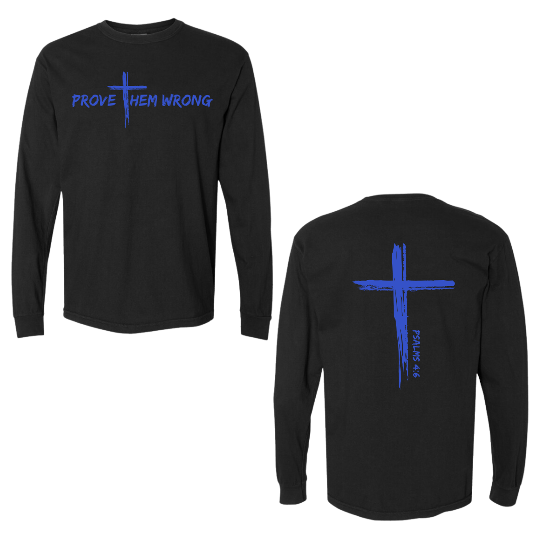 Black Cross Back Cotton Long Sleeve