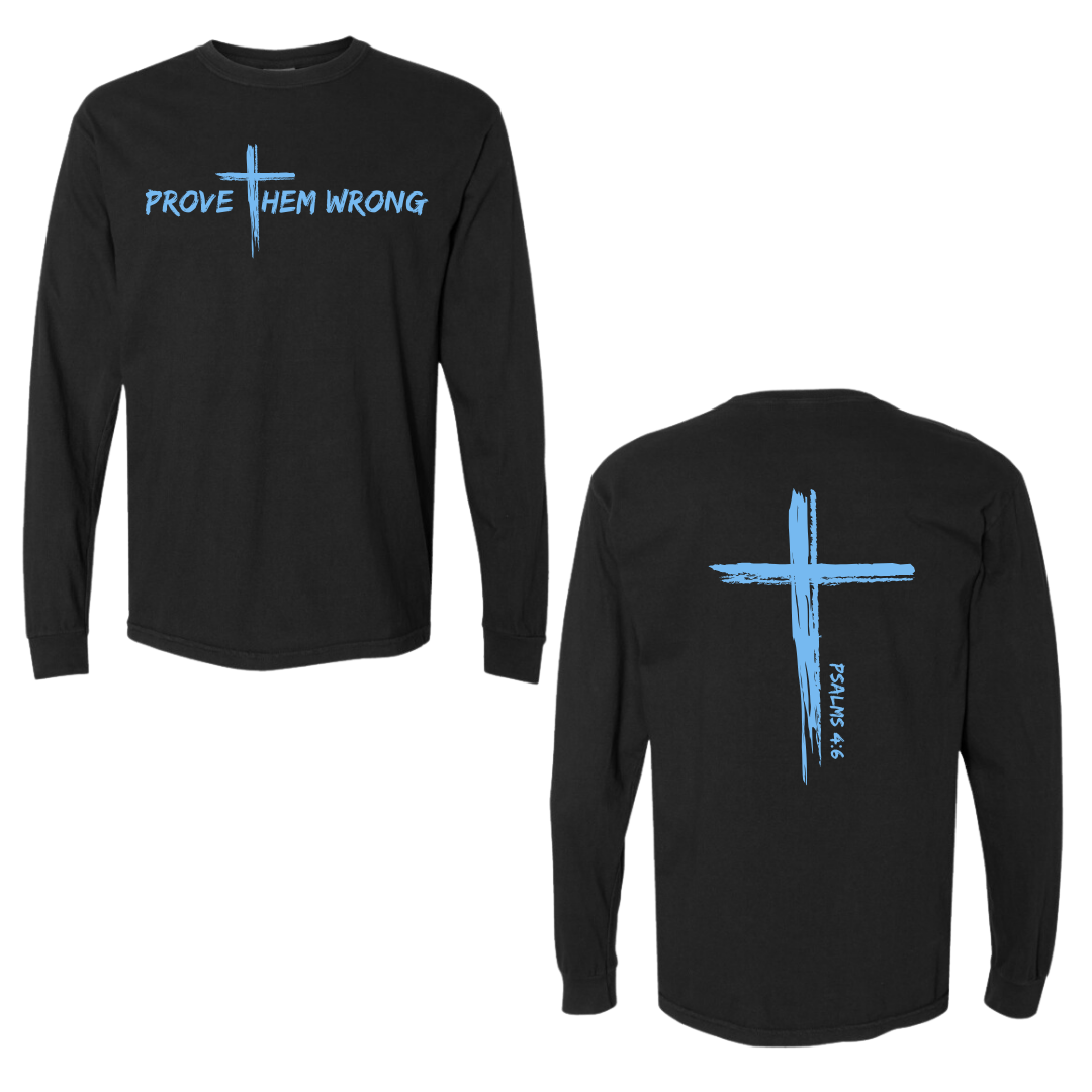 Black Cross Back Cotton Long Sleeve