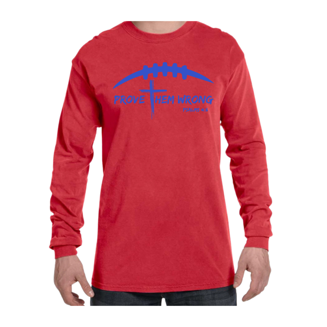 Prove Them Wrong Football - Red Long Sleeve (Cotton)