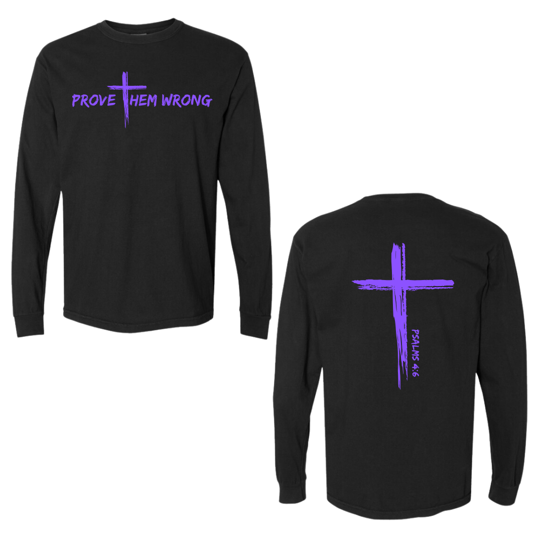 Black Cross Back Cotton Long Sleeve