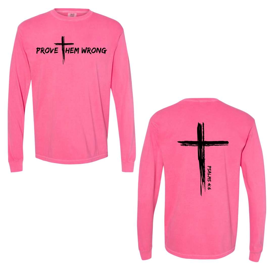 Pink Cross Back Cotton Long Sleeve