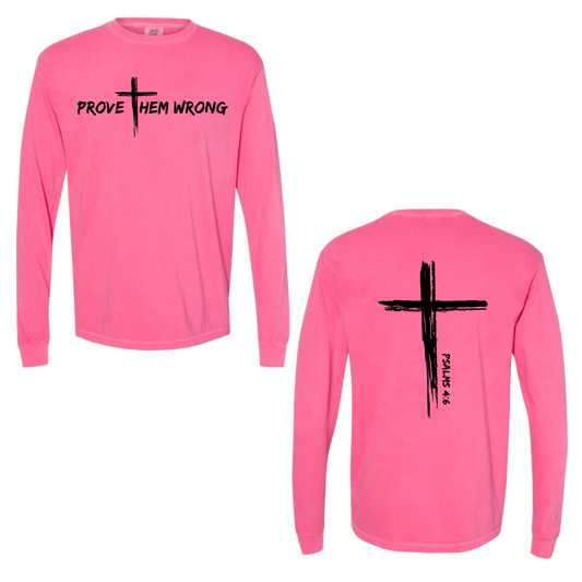 Pink Cross Back Cotton Long Sleeve