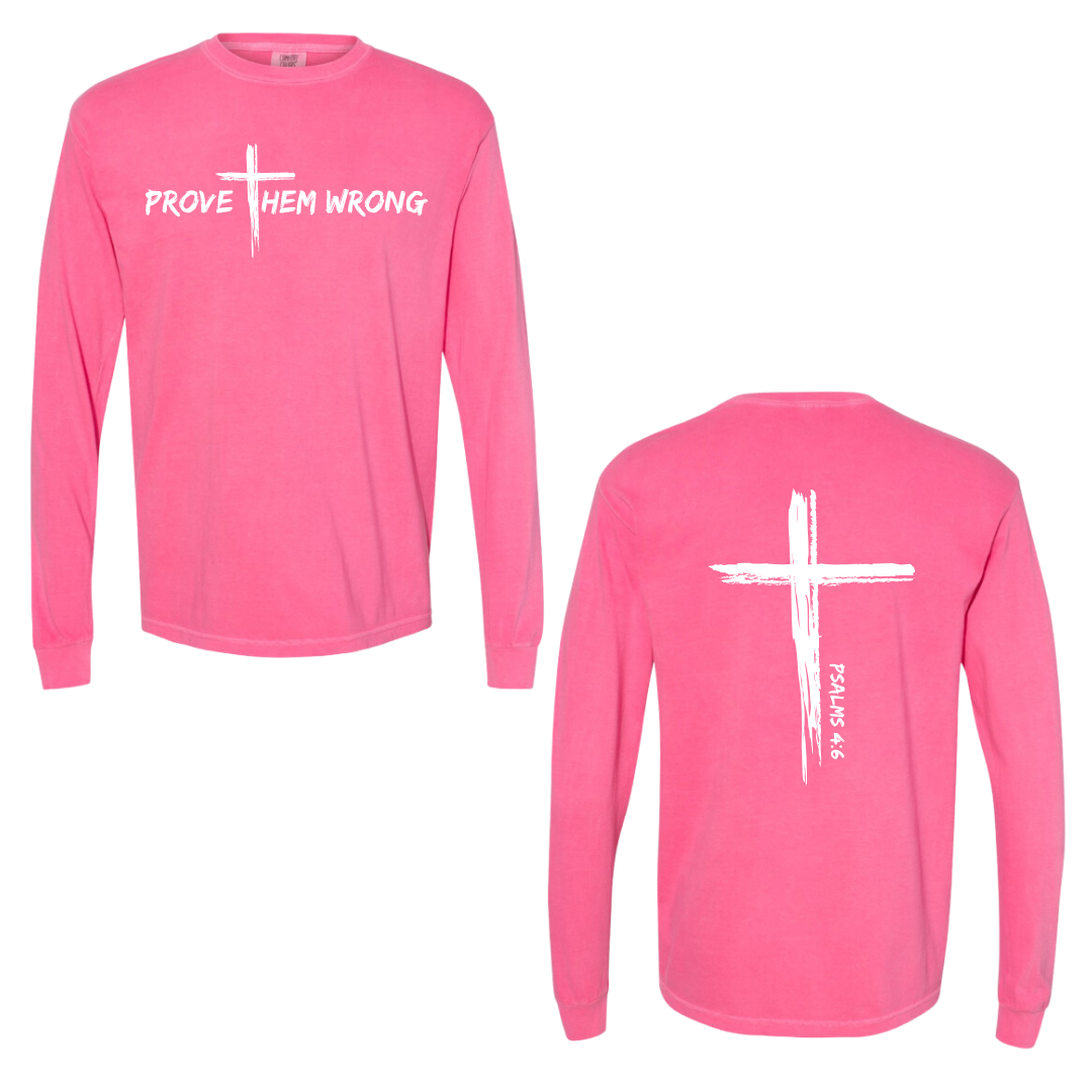 Pink Cross Back Cotton Long Sleeve