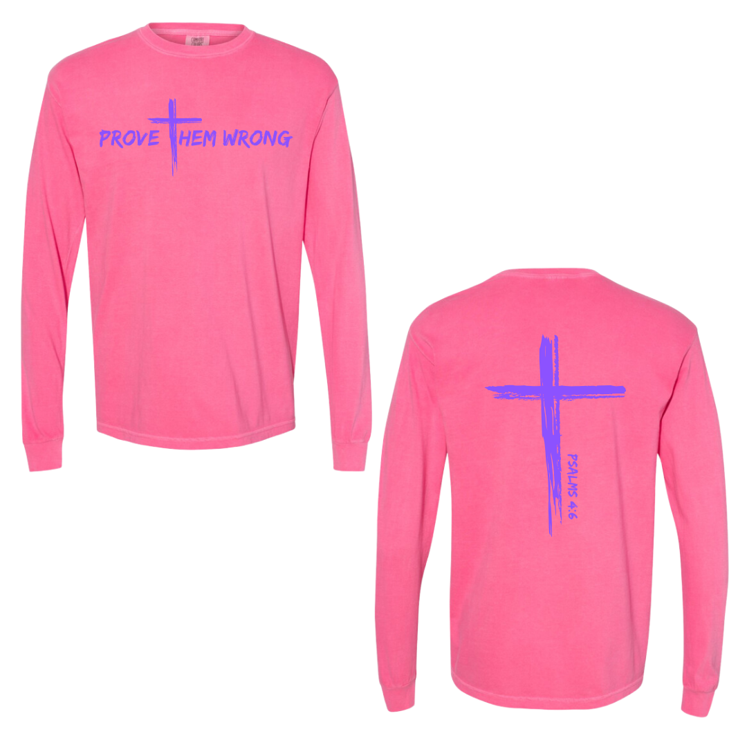 Pink Cross Back Cotton Long Sleeve