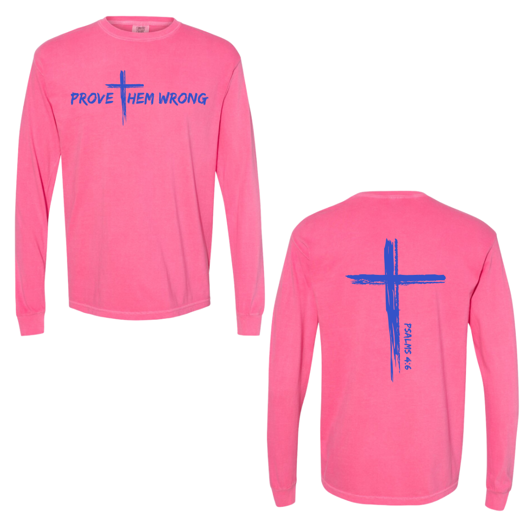 Pink Cross Back Cotton Long Sleeve