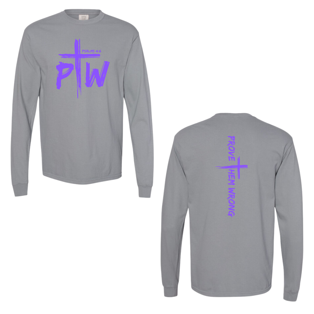 Grey Prove Them Wrong Spine Cotton Long Sleeve