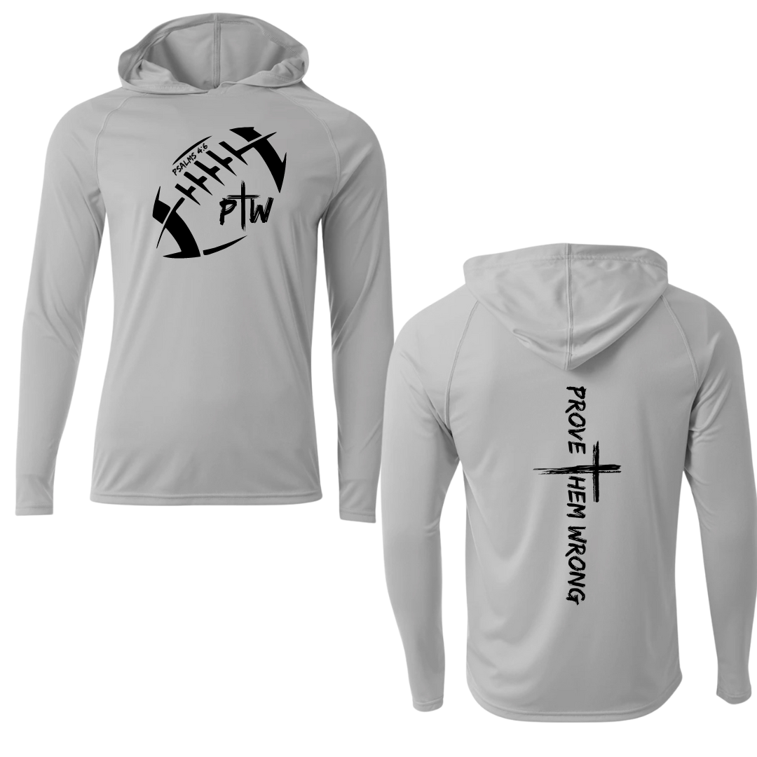 PTW Football - Silver Hooded Long Sleeve