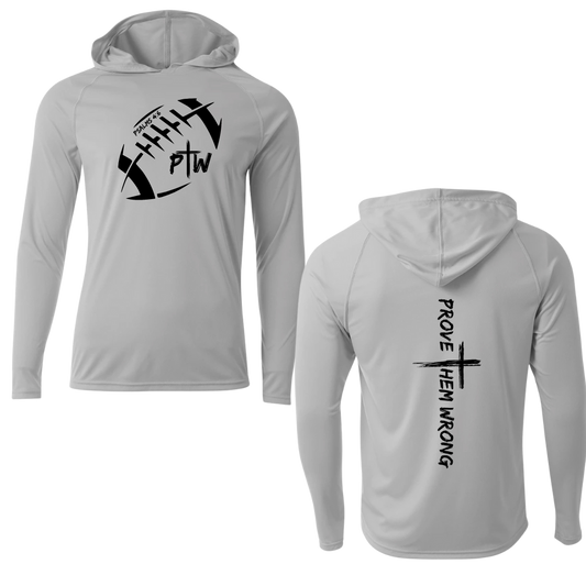 PTW Football - Silver Hooded Long Sleeve