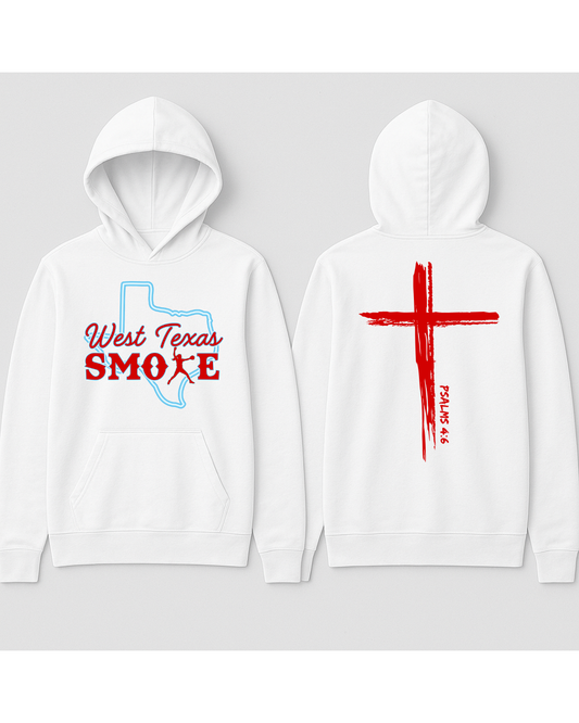 Smoke - White Hooded Long Sleeve Tee (DTF)