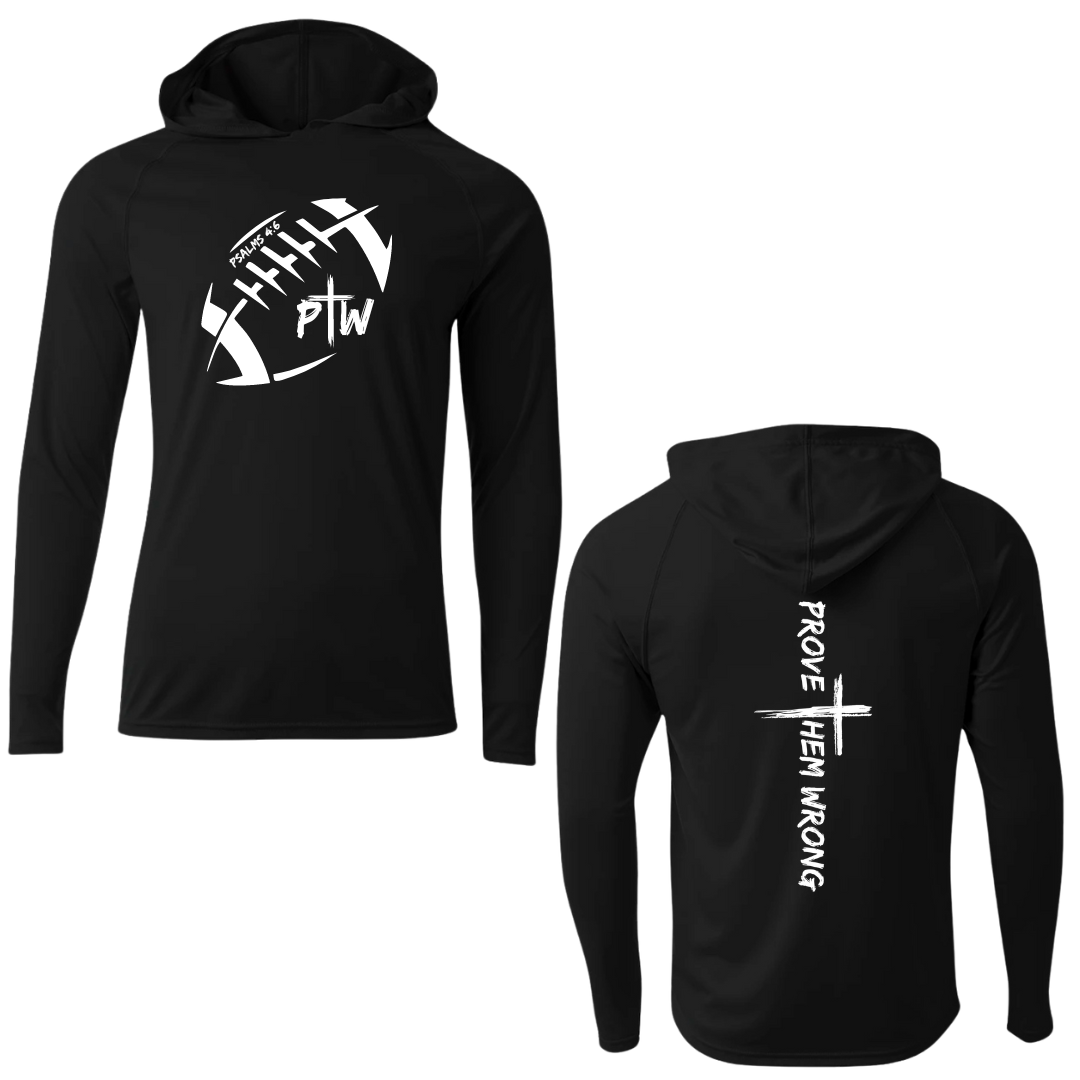 PTW Football - Black Hooded Long Sleeve