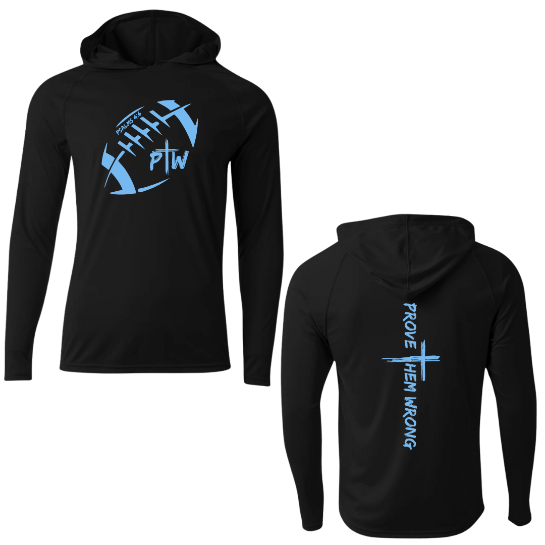 PTW Football - Black Hooded Long Sleeve