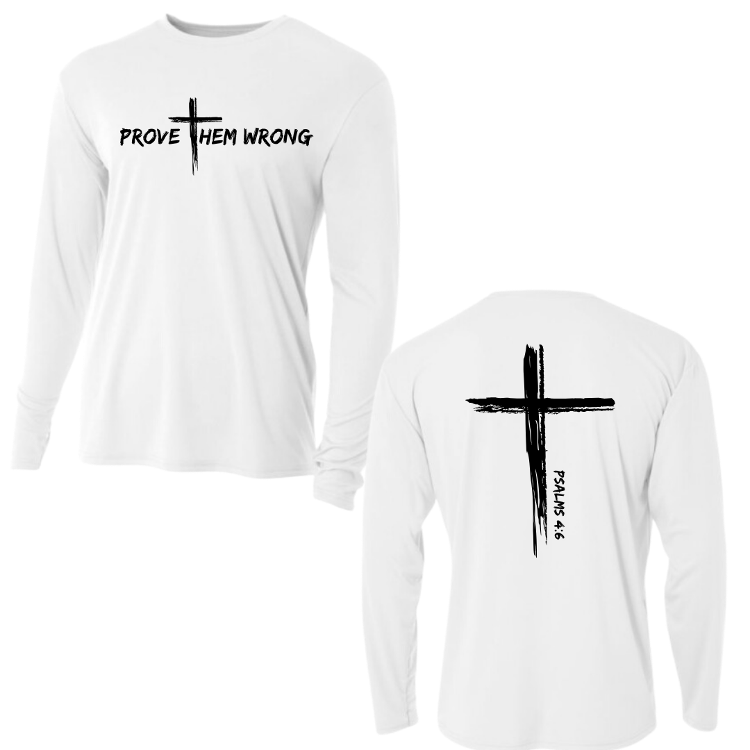 White Long Sleeve Tee with Cross Back