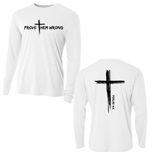 White Long Sleeve Tee with Cross Back