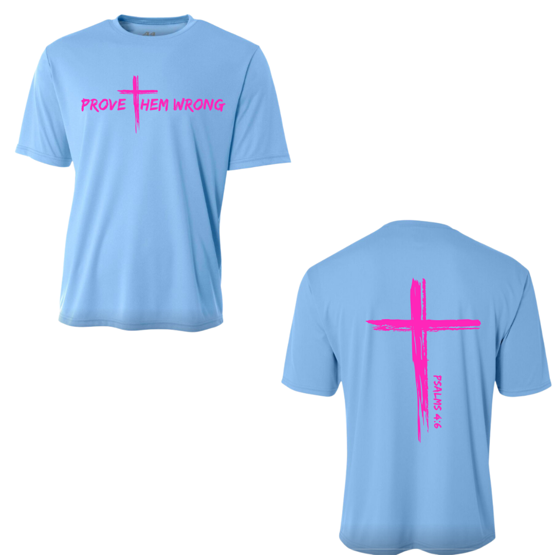 Cross Back Powder Blue Tee