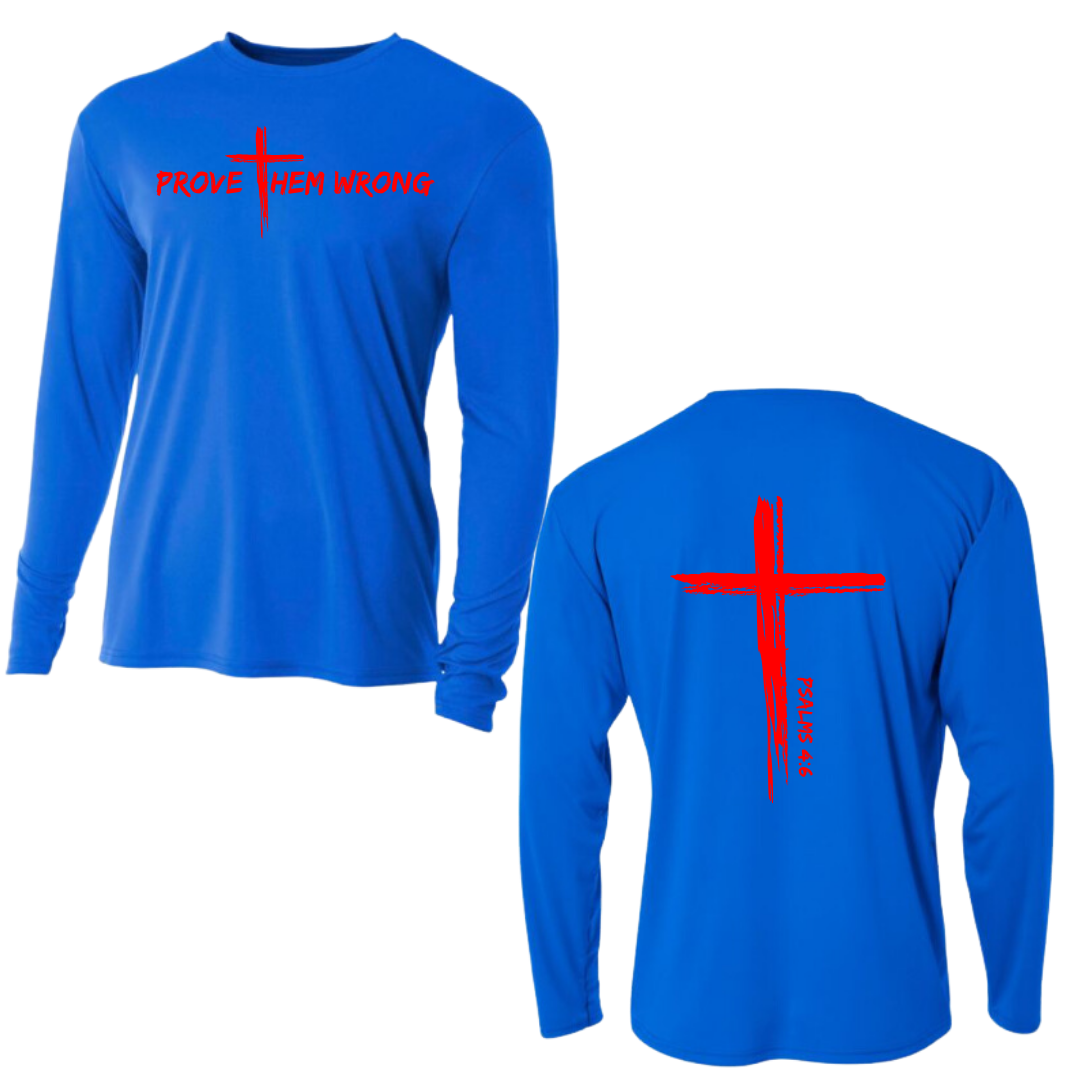 Royal Long Sleeve Tee with Cross Back