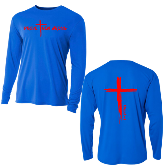 Royal Long Sleeve Tee with Cross Back