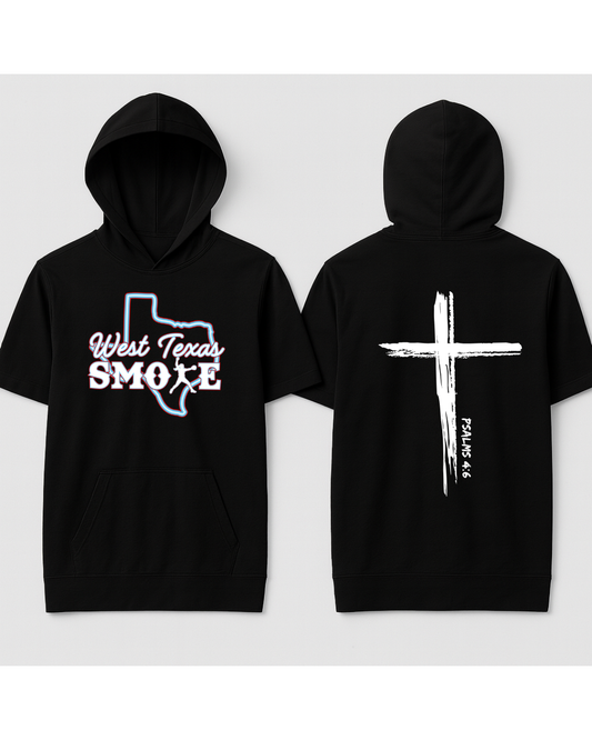 Smoke - Black Hooded Short Sleeve Tee (DTF)