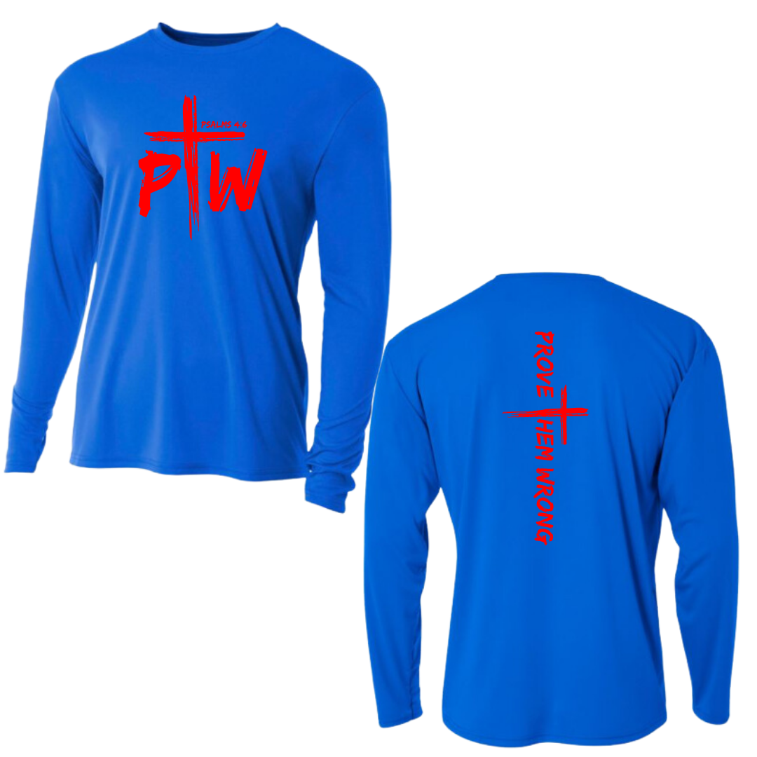 Royal Long Sleeve Tee with Prove Them Wrong Spine