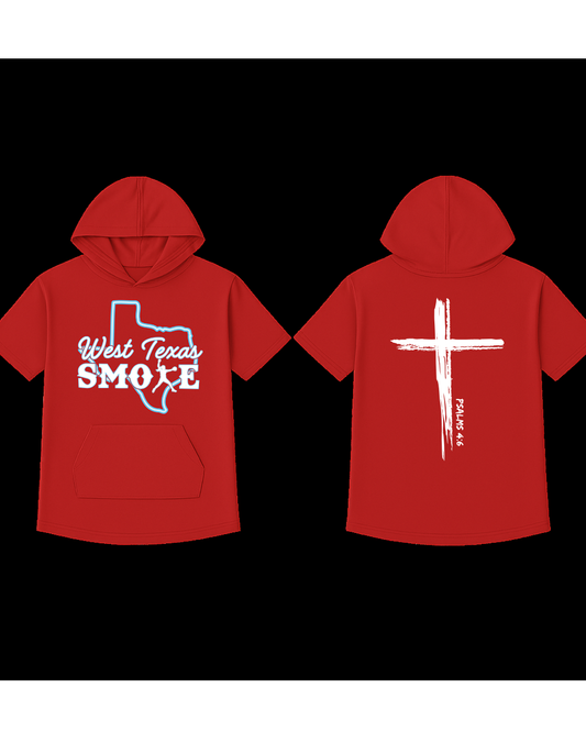 Smoke - Red Hooded Short Sleeve Tee (DTF)