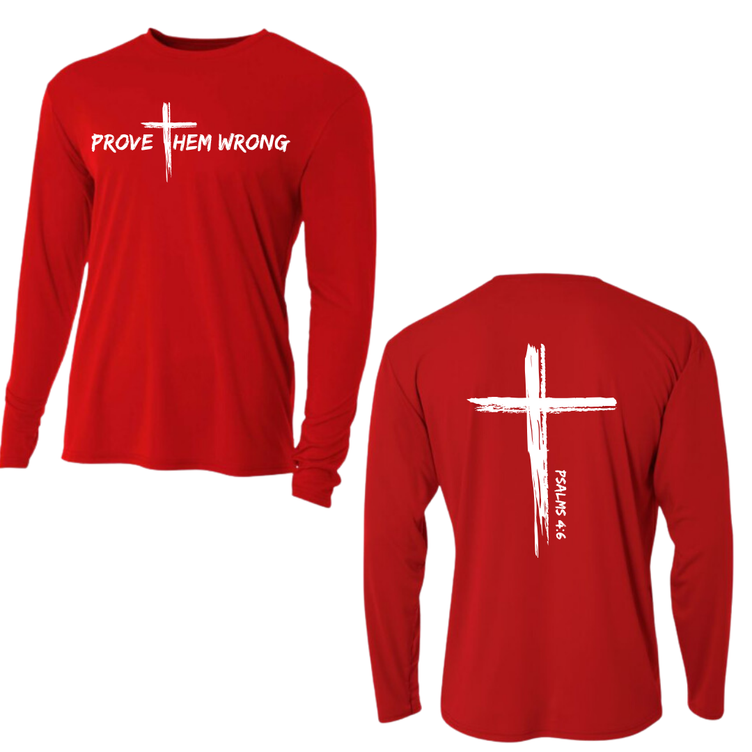 Red Long Sleeve Tee with Cross Back