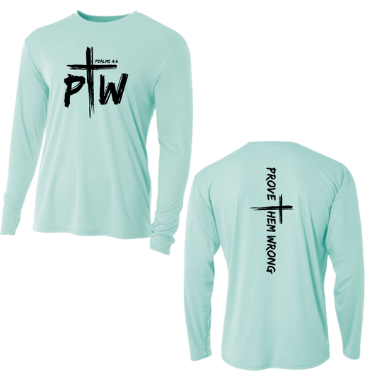 Mint Long Sleeve Tee with Prove Them Wrong Spine