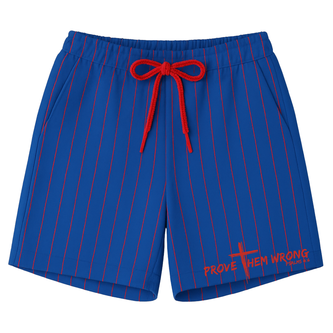 Royal Blue With Red Pinstripes Shorts