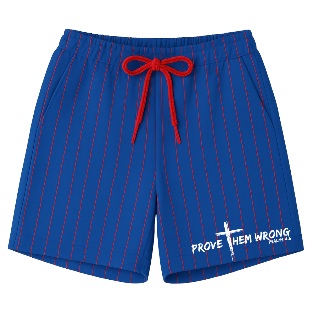 Royal Blue With Red Pinstripes Shorts