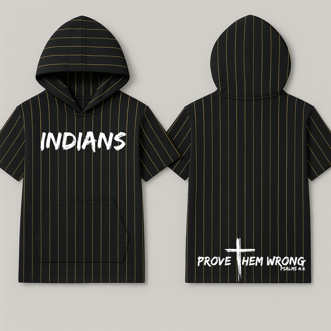 Indians Black with Yellow Pinstripes