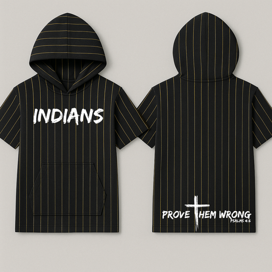 Indians Black with Yellow Pinstripes