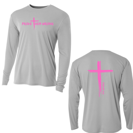 Silver Long Sleeve Tee with Cross Back